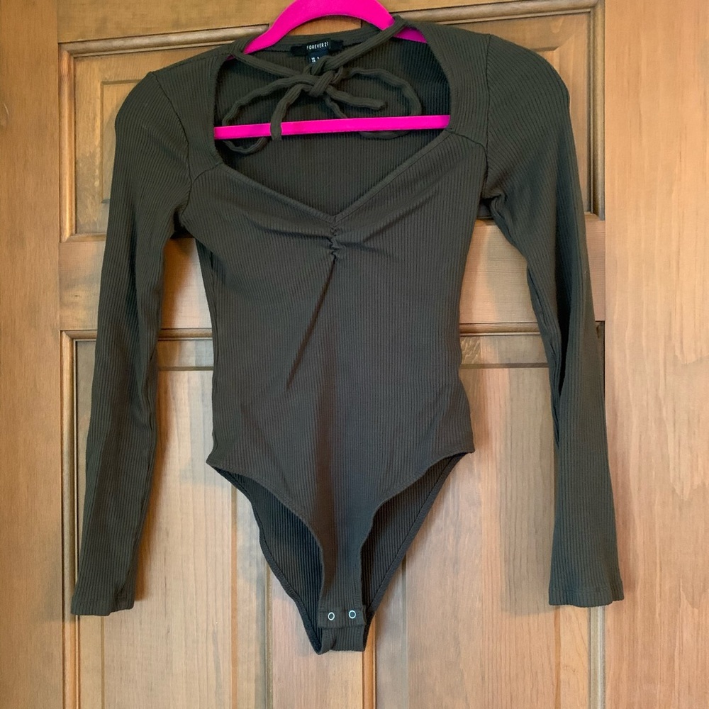 olive green bodysuit